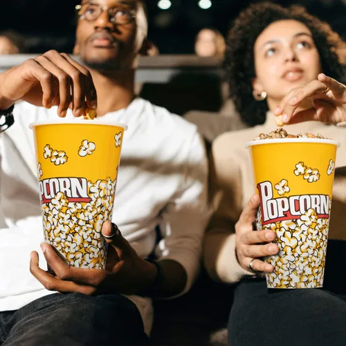 Miniatura 7 de Novelty Place Contenedores de plástico para palomitas de maíz de estilo retro para noche de películas, 7 pulgadas de alto x 4.5 pulgadas de diámetro