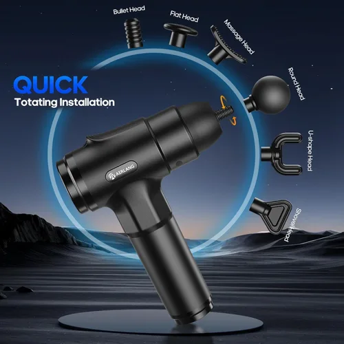 Miniatura 4 de AERLANG Pistola de masaje, masaje de espalda muscular de tejido profundo para atletas, alivio del dolor, masajeador de percusión con 6 cabezas