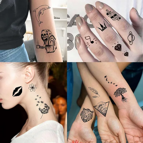 Miniatura 3 de EGMBGM 52 hojas de tatuajes temporales pequeños para niños, niños y niñas, tatuajes tribales de animales, mariposas, anclas, brújulas, pegatinas