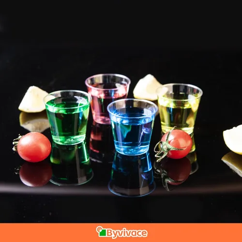 Miniatura 6 de Byvivace 1000 unidades de vasos de chupito de 1 oz de plástico duro transparente - Mini vasos de chupito para Tequila, Whisky, Vodka y Licor, Vaso