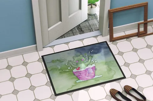 Miniatura 4 de Caroline's Treasures BB7343MAT - Tapete de baño con diseño de rana y acuarela, de 18 x 27 pulgadas, para interiores y exteriores, para entrada