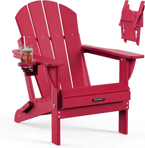 Miniatura 48 de MUCHENGHY Sillas Adirondack plegables, sillas de patio, sillas de césped, silla para exteriores, silla Adirondack de plástico, hoguera, resistente a