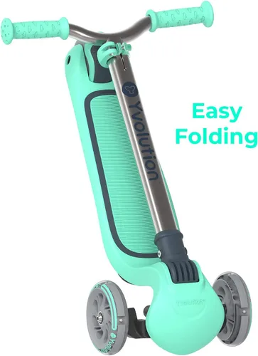Miniatura 2 de Yvolution Y Glider Air Scooter para niños, patinete de 3 ruedas para niños pequeños, altura ajustable en 4 posiciones, inclínate para dirigir