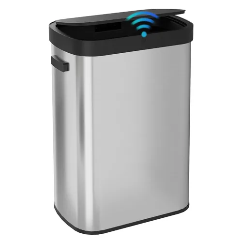 WLIVE Bote de basura de 13 galones, con capacidad de 50 litros, con sensor de movimiento automático, papeleras sin contacto con indicador LED, botes