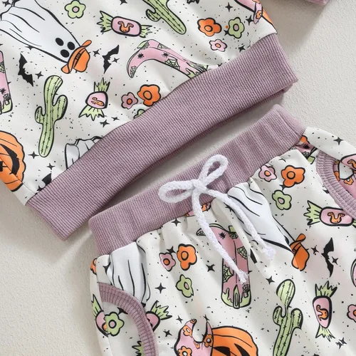Miniatura 56 de YINGISFITM Conjunto de camisa de calabaza de Halloween para bebé, niña, niño, sudadera y pantalones para otoño e invierno
