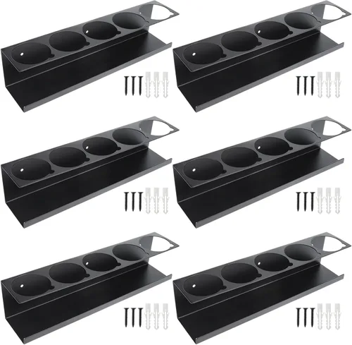 Miniatura 10 de RealPlus Soporte para latas de aerosol en aerosol, soporte para botellas de 5 latas, de acero resistente, montado en la pared, para garaje y espacio
