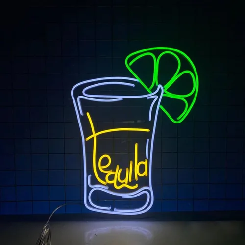 Miniatura 19 de Letrero de neón con texto en inglés «All You Need Is Tequila» de 23 pulgadas, para decoración de pared para el hogar, bar, pub, club