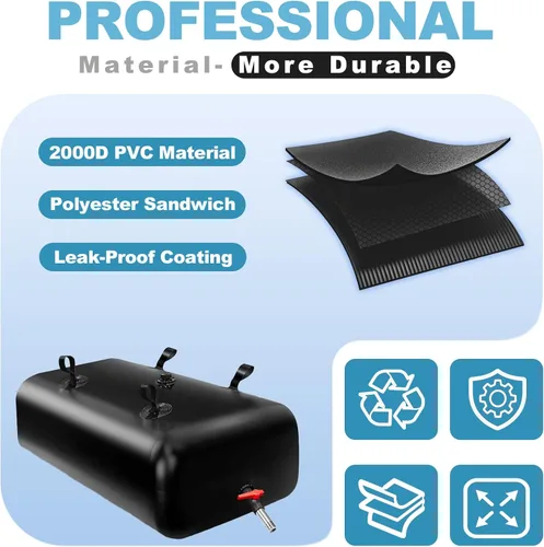 Miniatura 3 de GHOSOONE Tanque de vejiga de agua de 113 L/30 galones, contenedor de almacenamiento de agua portátil plegable, bolsa de agua de emergencia para RV