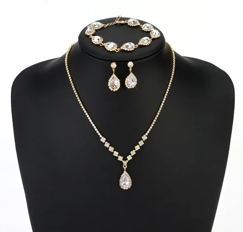Miniatura 9 de COCIDE Bride Jewelry Set Silver Crystal Wedding Necklace Earrings Bridal Rhinestone Teardrop Pendant Accessories for Women and Bridesmaids