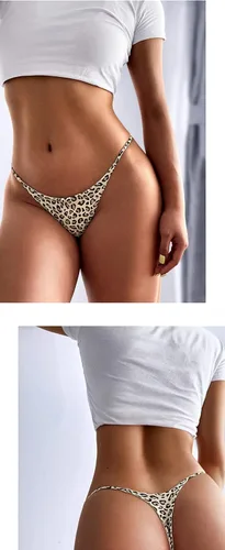 Miniatura 5 de Aogda Tanga para Mujeres Ropa Interior de Algodón Bragas de Tiro Bajo Mujer Tanga G-String