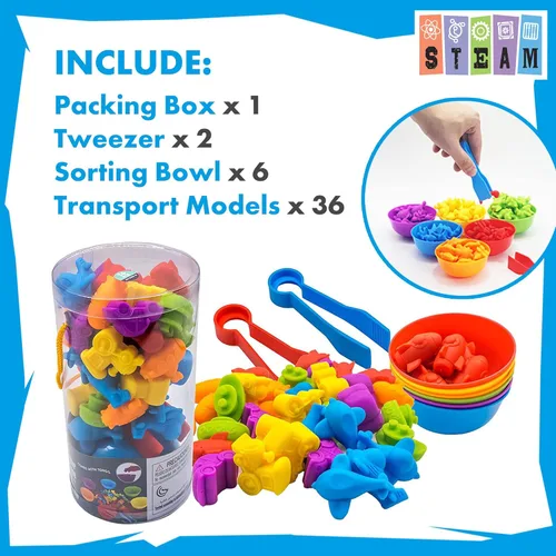 Miniatura 3 de UNIQUE KIDS Juego educativo de aprendizaje de conteo con tazas de clasificación – Divertido juego de clasificación de colores y entrenamiento