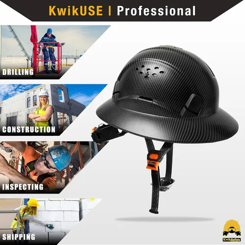 Miniatura 7 de KwikSafety - Charlotte, NC - Sombreros duros [Ala completa, estilo gorra, estilo de escalada] Tipo 1, Clase C ANSI OSHA Negro (Premium)