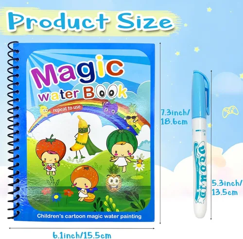 Miniatura 2 de Dduolammng Paquete de 12 Libros para Colorear con Agua, Libro de Pintura con Agua Reutilizable para Niños Pequeños, Kits de Aprendizaje Educativo