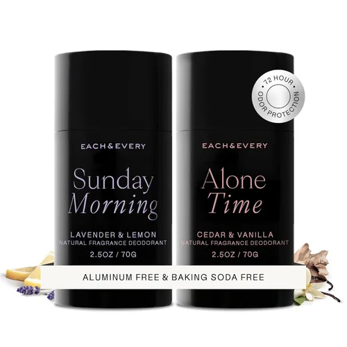 Miniatura 18 de Each & Every Desodorante sin aluminio para mujeres y hombres, fragancia natural, protección contra olores de 72 horas, desodorante no tóxico
