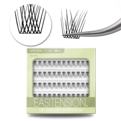 Miniatura 22 de Extensiones de Pestañas DIY Racimos de Pestañas 120 Racimos Pestañas Postizas Efecto 3D Pestañas Individuales Naturales Juego en Casa Kit