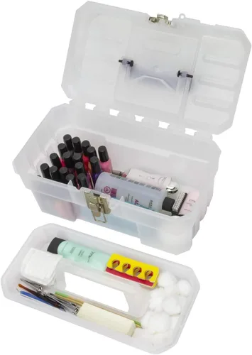 Miniatura 6 de Akro-Mils 09514 CFT - Caja de herramientas de almacenamiento de plástico para suministros para arte o manualidades. Semi-transparente, de 14
