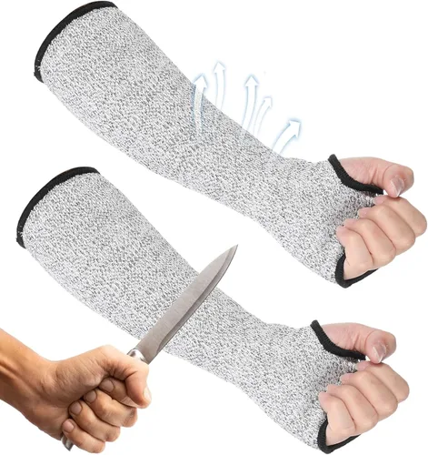 Tyqour 2 fundas resistentes a los cortes, fundas protectoras de brazo suaves para piel fina y moretones, mangas de brazo de seguridad para morder,