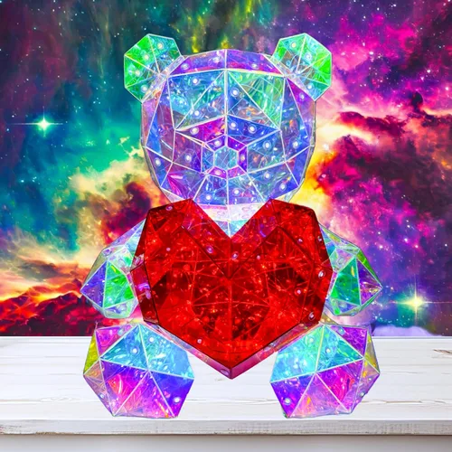 Miniatura 9 de Luz Nocturna LED de Conejo Holográfico de In His Name, Lámpara Arcoíris de Pascua para Conejito, Luz de Mesita de Noche para Niños, Decoración