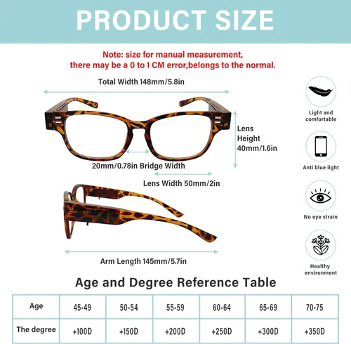 Miniatura 2 de Reading Glasses with Lights and Magnifier Bright LED Readers Lighted Magnifying Glasses Lighted Eyeglasses