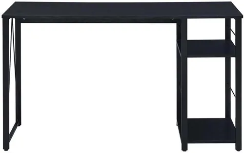 Miniatura 4 de Acme Vadna - Escritorio de madera con 2 estantes y base de metal abierta en color negro