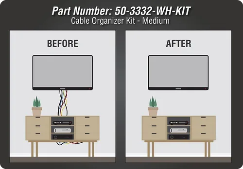 Miniatura 7 de DATA COMM Electronics 50-3332-WH-KIT - Kit organizador de cables de panel plano, placa de pared, oculta los cables de bajo voltaje detrás de TV