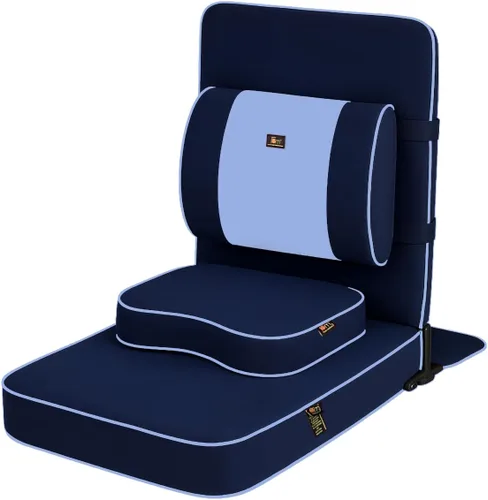 Miniatura 11 de Friends of Meditation Silla de meditación extra grande Silla de piso con soporte de respaldo Sillas de yoga para adultos Silla plegable Negro