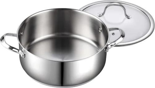 Miniatura 3 de Cooks Standard Cacerola clásica de acero inoxidable de 7 cuartos de galón con tapa y cacerola de acero inoxidable revestido de múltiples capas de 3