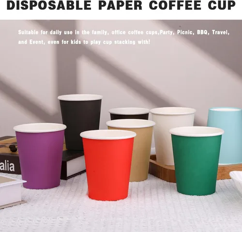 Miniatura 3 de Vasos de papel de 8 onzas, paquete de 25 tazas de café de papel desechables para bebidas calientes o frías para fiestas, picnic, barbacoa, viajes