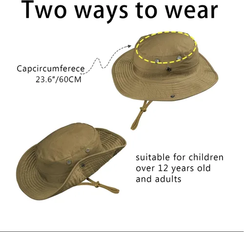 Miniatura 2 de Sombrero de camuflaje Boonie para hombres y mujeres, sombreros tácticos militares de ala ancha, UPF50+ sombreros de sol de la selva para pesca