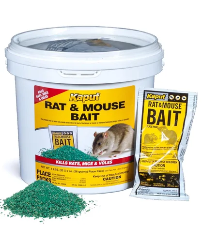 Cebo para ratas y ratones Kaput - Fórmula efectiva de warfarina para el control de roedores - Bajo nivel de toxicidad, seguro para mascotas y vida