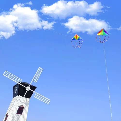Miniatura 6 de Large Rainbow Delta Kite for Kids & Adults,Single Line Beach Kite for Kids Ages 4-8 & 8-12,Easy to Fly for Toddlers and Beginners