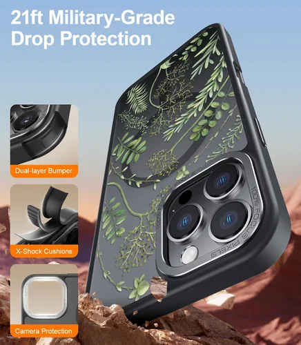 Miniatura 343 de Goodon para iPhone 15 Pro Max con protector de pantalla de privacidad, compatible con Magsafe, funda translúcida mate a prueba de golpes - Linda