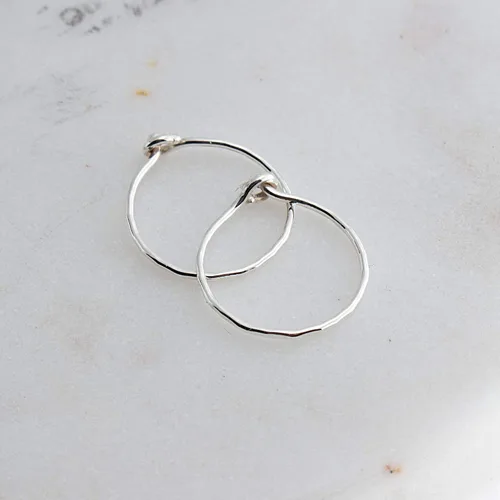 Miniatura 40 de Aretes de plata de ley abiertos para cartílago, tragus, delgados, calibre 22