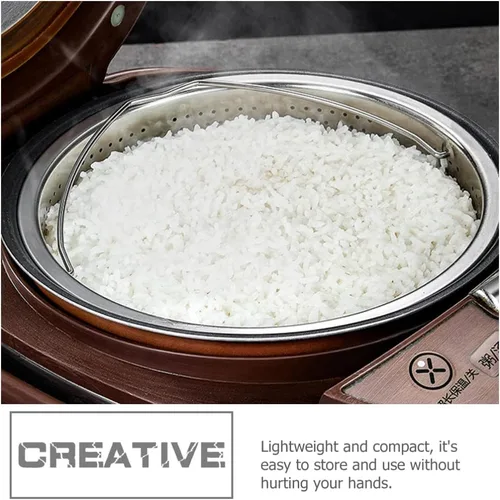 Miniatura 4 de Hemoton Cesta de vapor de acero inoxidable, inserto de vapor de metal, estante para cocinar al vapor, verduras, colador de frutas, colador