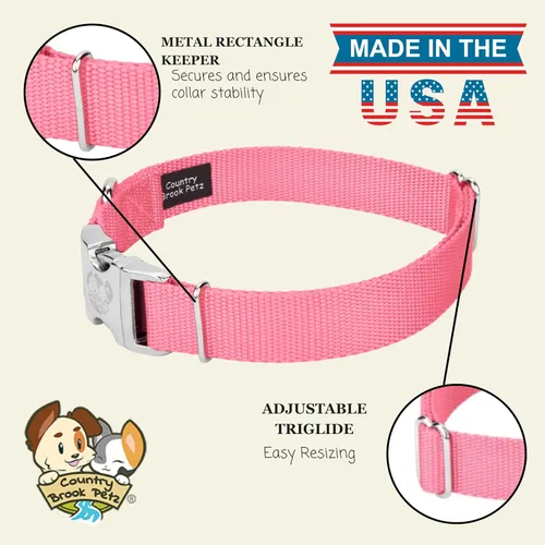 Miniatura 7 de Country Brook Petz – Collar de nailon premium para perro con hebilla de metal para razas pequeñas, medianas y grandes - Más de 10 colores cálidos