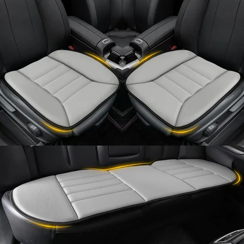 Miniatura 11 de kingphenix Cojín de asiento de coche con espuma viscoelástica de 1.2 pulgadas, cojín de asiento para coche y silla de oficina (negro)