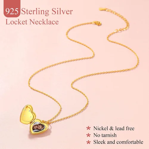 Miniatura 3 de FindChic Collar con medallón de corazón de plata de ley 925, nudo celta, rama delicada, ala de ángel, ramas de plantas, abrazo, llama, collar
