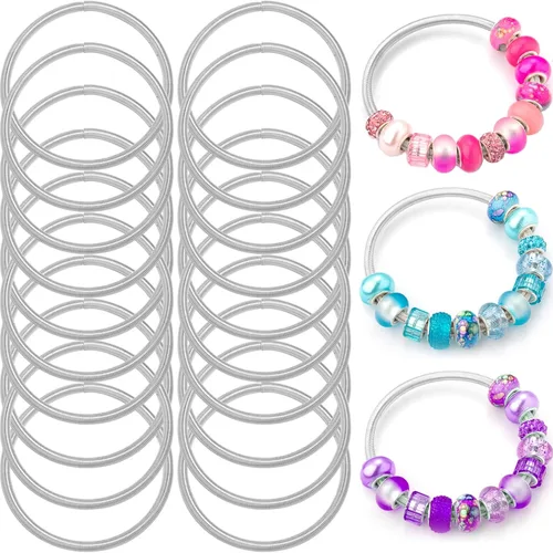 Miniatura 9 de ZYEHXED 20 piezas Cadena de serpiente con dije Pulsera con ayudante de pulsera Cadenas de serpiente ajustables con extensor de cierre de langosta 20