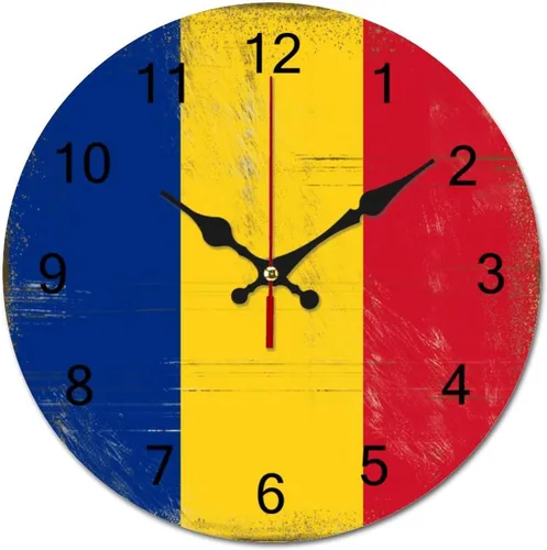 Miniatura 10 de Reloj de pared grande con diseño de bandera de San Vicente y la Granadina, funciona con pilas, reloj colgante silencioso de 9 pulgadas, decoración