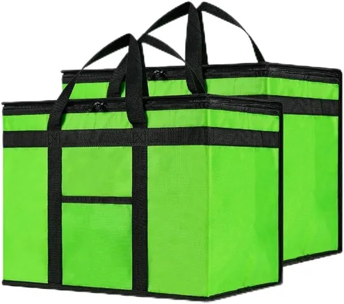 Miniatura 26 de Bolsa de enfriador XXL aislada y calentador de alimentos de NZ home para entrega y compras de comestibles con cremallera superior, color rojo