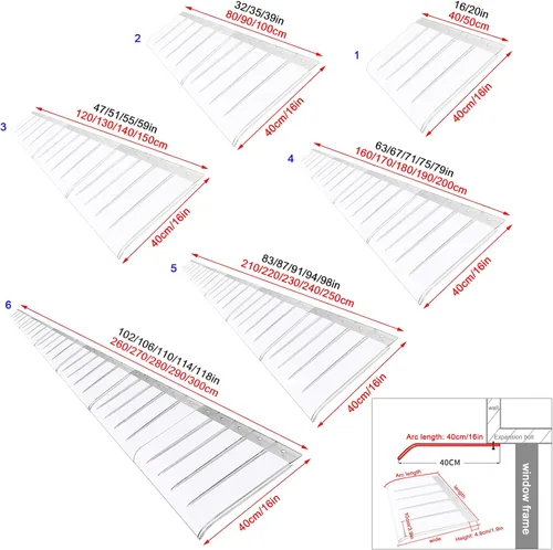 Miniatura 2 de Toldo invisible para ventana, toldo para puerta delantera al aire libre, patio, toldo para patio, cubierta moderna de policarbonato, protección