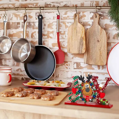 Miniatura 4 de Blulu 3 piezas de decoración de Navidad para centros de mesa de interior para mesas, letreros de madera de granja, centros de mesa de Navidad