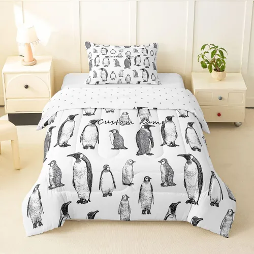 Miniatura 13 de Erosebridal Juego de edredón personalizado de tigre para niños, tamaño individual, juego de ropa de cama con estampado de animales salvajes