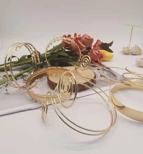 Miniatura 6 de WAINIS Juego de 9 pulseras ajustables para mujer, color plateado y dorado, Metal, Ónix