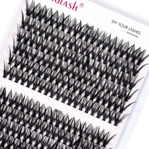 Miniatura 22 de Extensiones de pestañas en racimo 20D, bandeja mixta con pestañas individuales en racimo, de visón negro, para colocar en casa, maquillaje