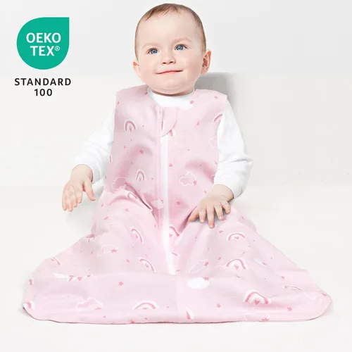 Miniatura 2 de david's kids Saco de dormir 100% algodón orgánico para bebé de 6 a 12 meses, mantas suaves para bebé con cremallera de 2 vías, paquete de 2 cómodos
