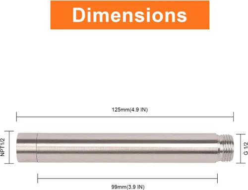 Miniatura 2 de Brazo de Extensión para Cabezal de Ducha, Extensor de Ducha con Salida de Agua - Reduce la Altura Existente, Extensión de Tubería de Ducha