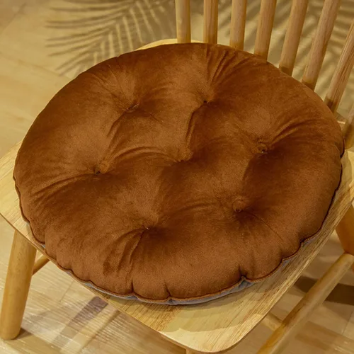Miniatura 12 de Paquete de 2 cojines redondos de terciopelo grueso para asiento, almohadillas de color sólido para silla, cojín de piso para tatami, almohadilla