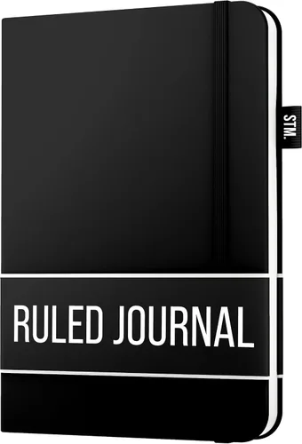 Miniatura 14 de Cuaderno rayado para escribir, 200 páginas, papel grueso de 4.23 oz/m² con notas adhesivas, lazo para bolígrafo, banda elástica, tapa dura de cuero