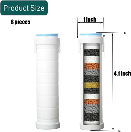 Miniatura 4 de Filtro de ducha para cabezal de ducha de mano, filtro de ducha de repuesto, cabezales de ducha de mano de alta presión, juego de 8 filtros